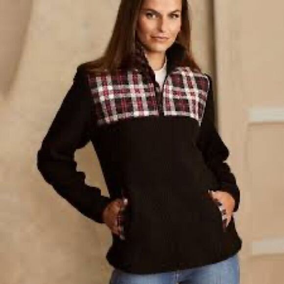 Vera Bradley Teddy Fleece Pullover Fireplace Plaid size‎ 2XL - Picture 1 of 13